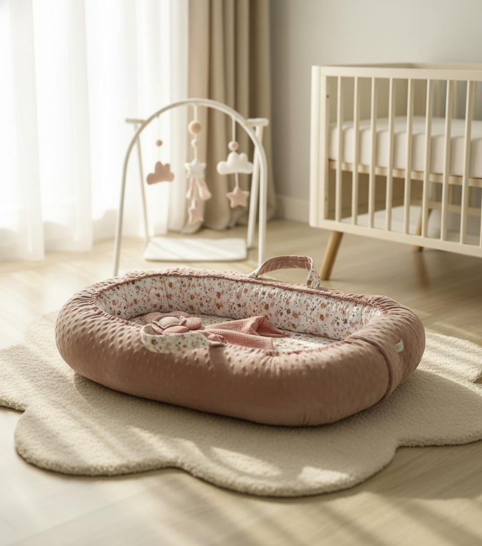 Handmade Baby Nest – Flowers Cotton | Newborn Lounger for Crib