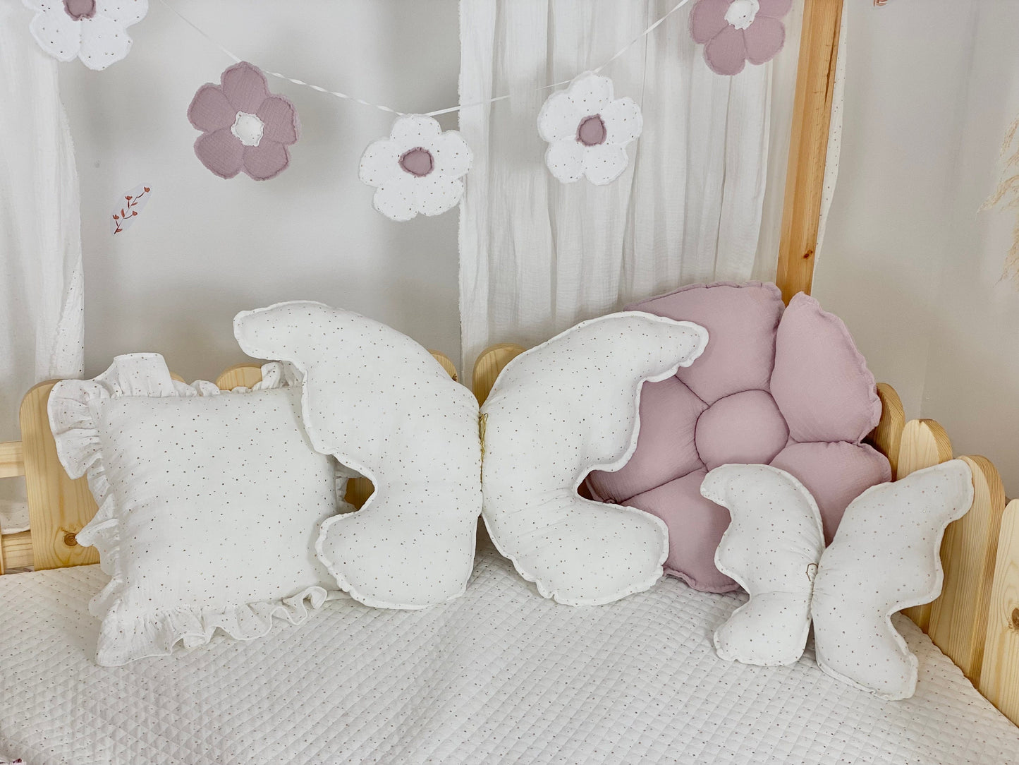 Kids Decorative Butterfly Pillow, Romantic Themed Children's Room