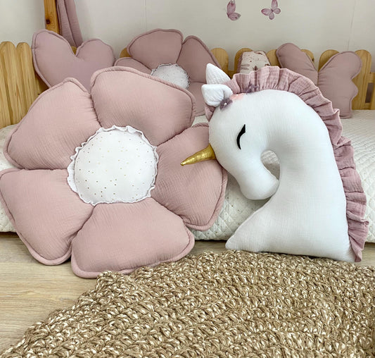 Kids Decorative Unicorn Pillow, , Romantic Themed Children's Room