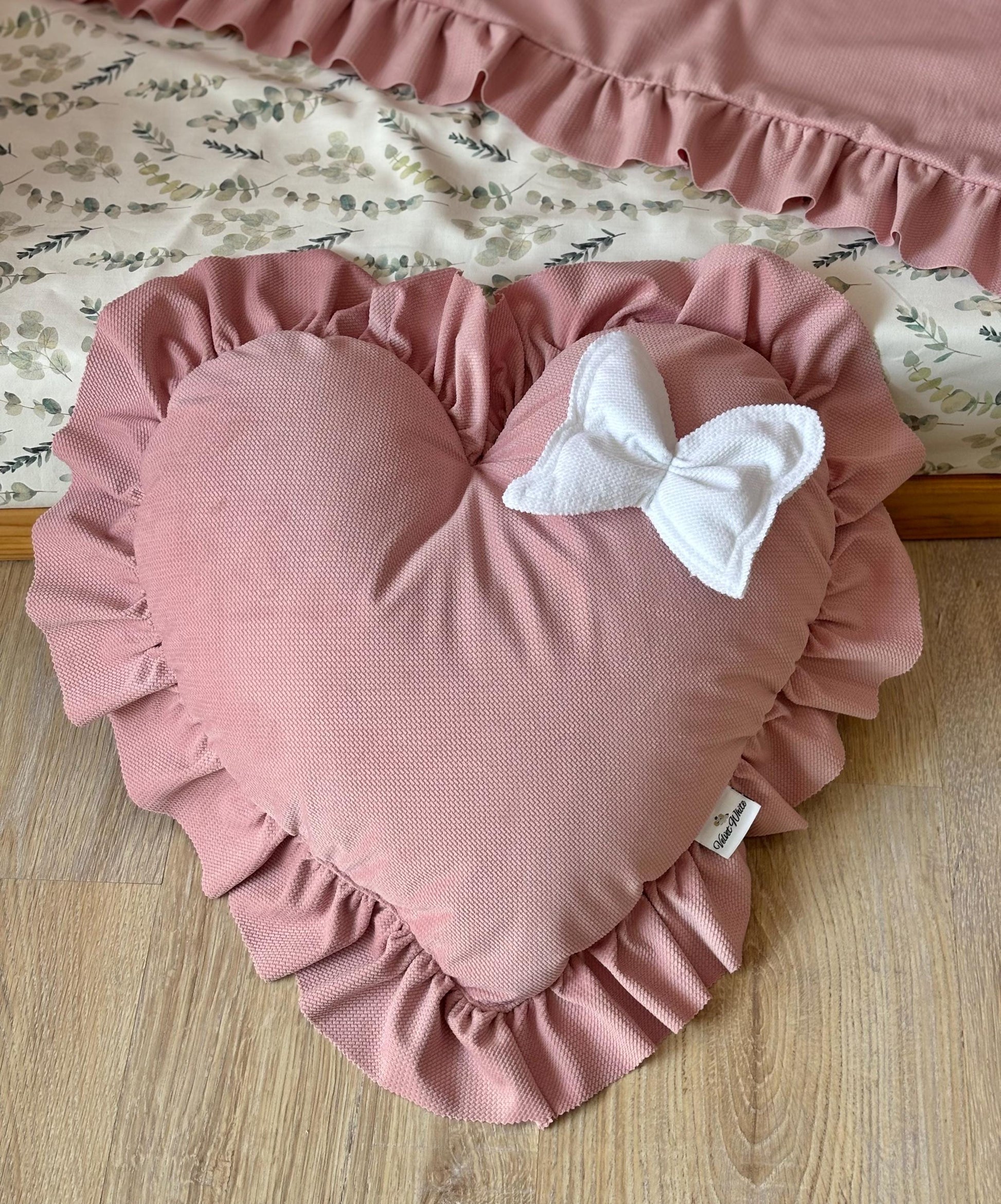 Kids Decorative Butterfly Pillow, Kids Room Decor Cushion with ruffles, Romantic Themed Children's Room, Handmade Flower Pillow