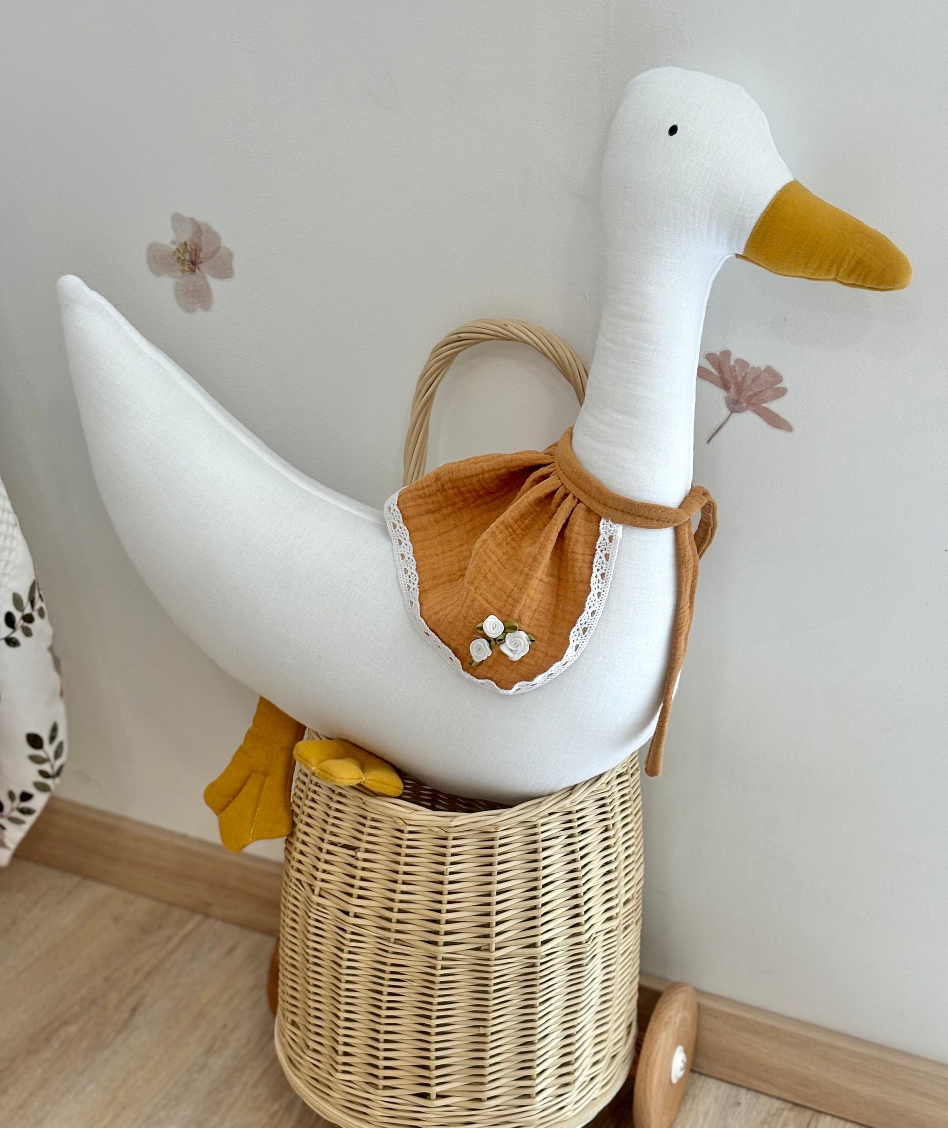 Kids Decorative Duck Pillow, Kids Room Decor Cushion with ruffles