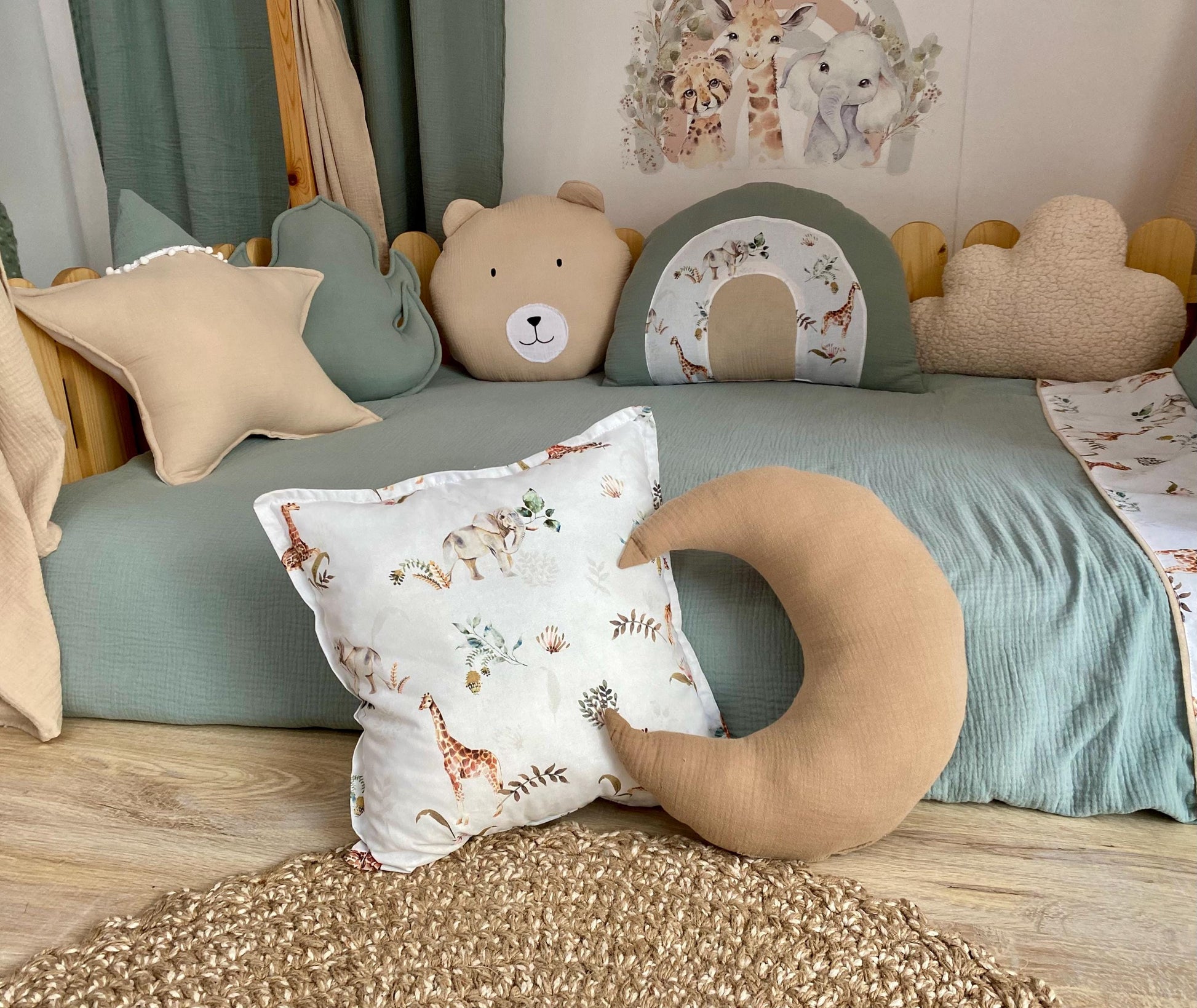 Kids Decorative Lion Pillow, Safari Themed Children's Room