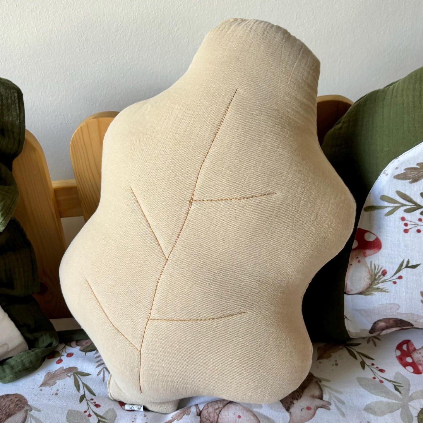 Kids Decorative Forest Friends Pillows, Mushroom Themed Children's Room