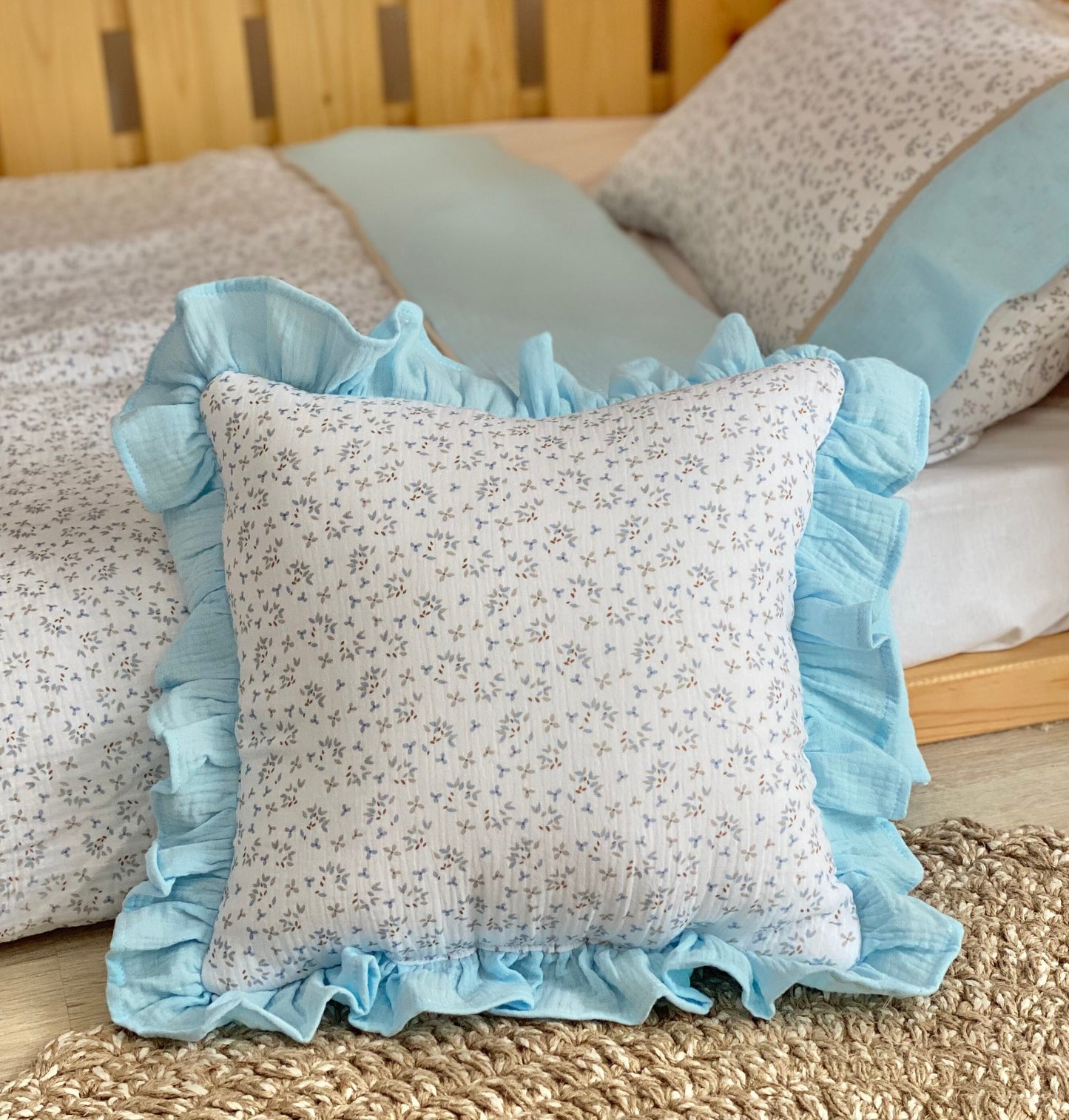 Kids Decorative Pillow Rainbow, Kids Room Decor Cushion Moon