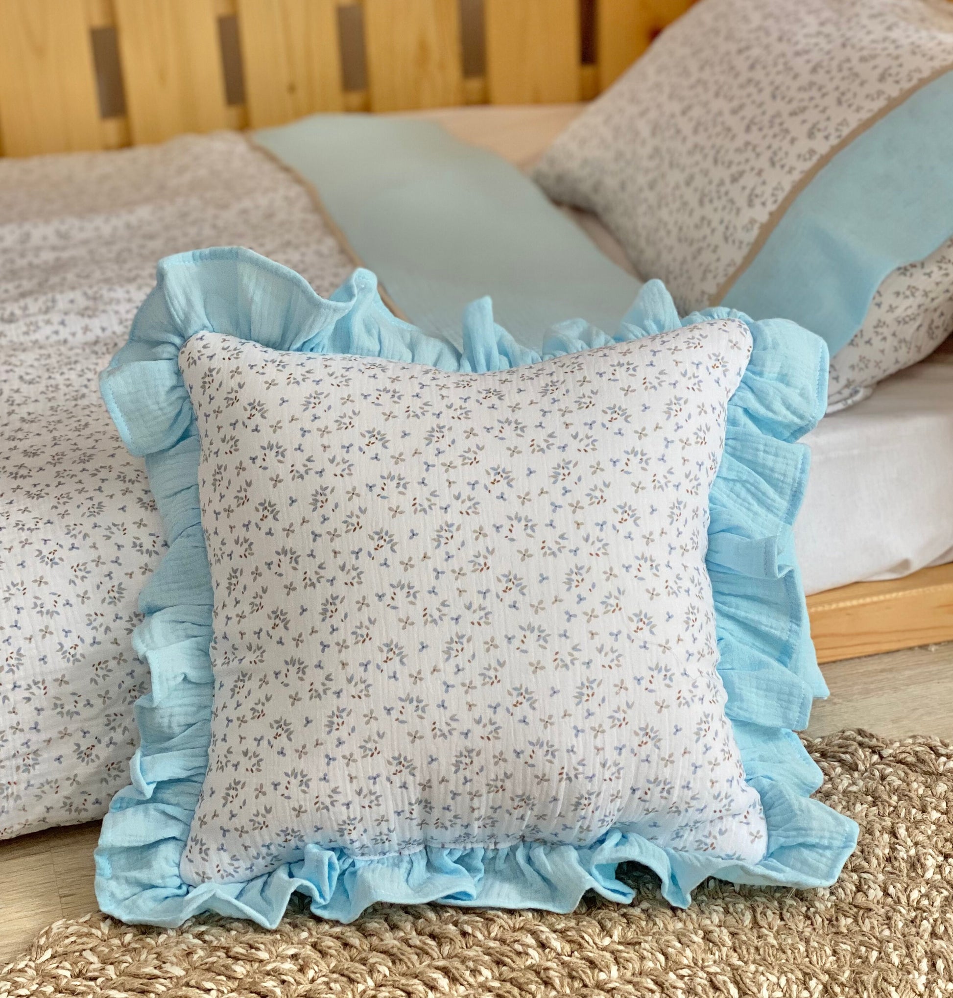 Kids Decorative Pillow Rainbow, Kids Room Decor Cushion Moon