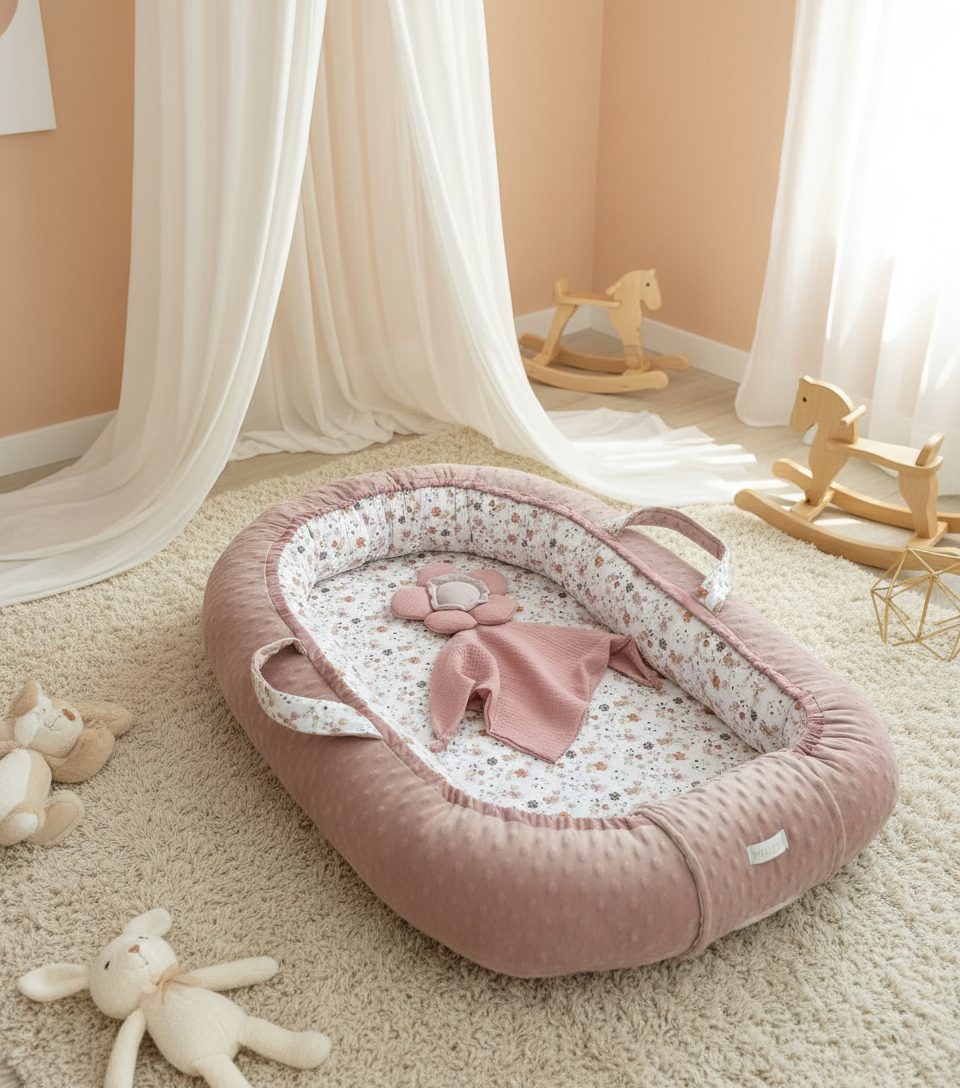 Handmade Baby Nest – Flowers Cotton | Newborn Lounger for Crib