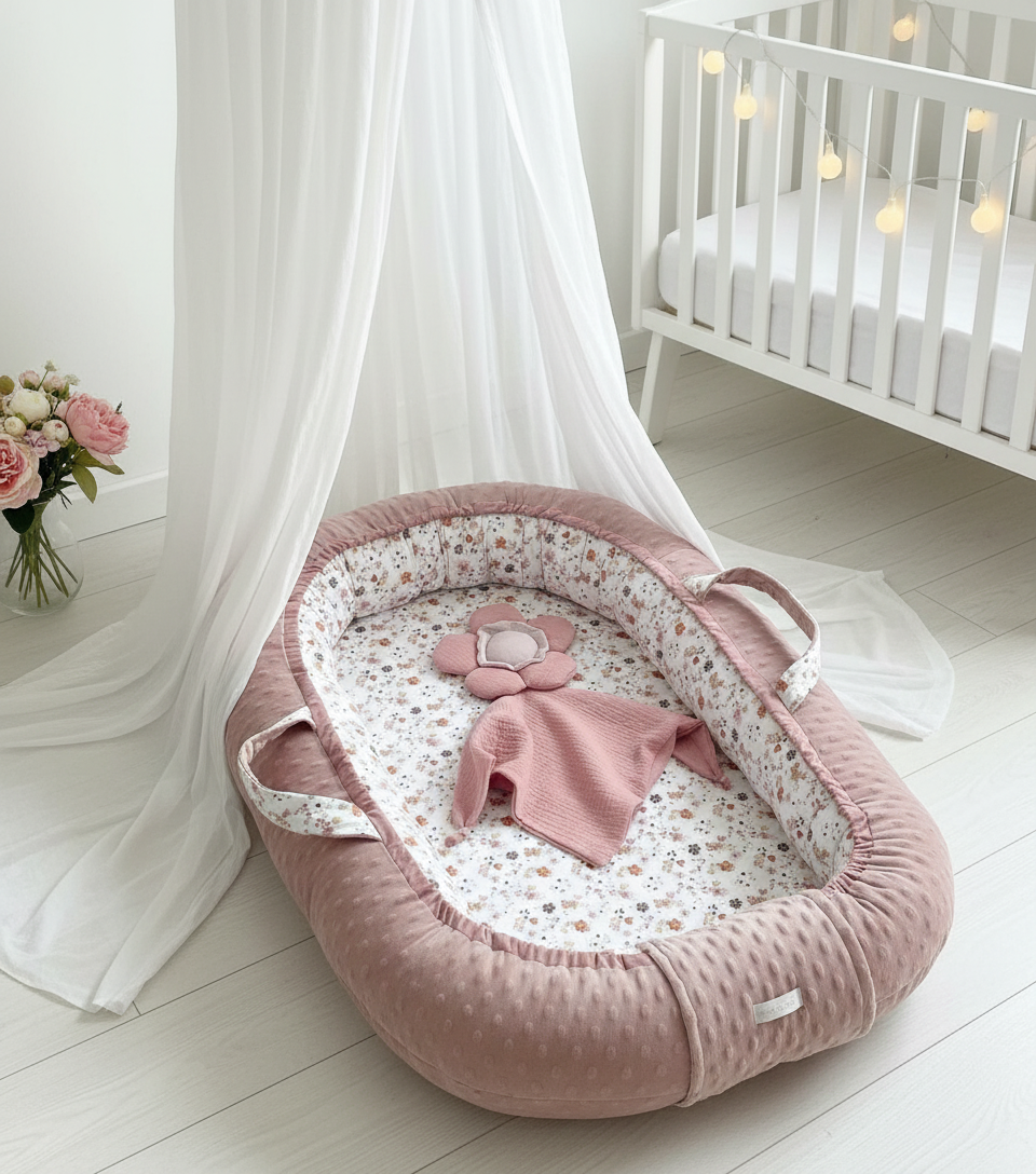 Handmade Baby Nest – Flowers Cotton | Newborn Lounger for Crib