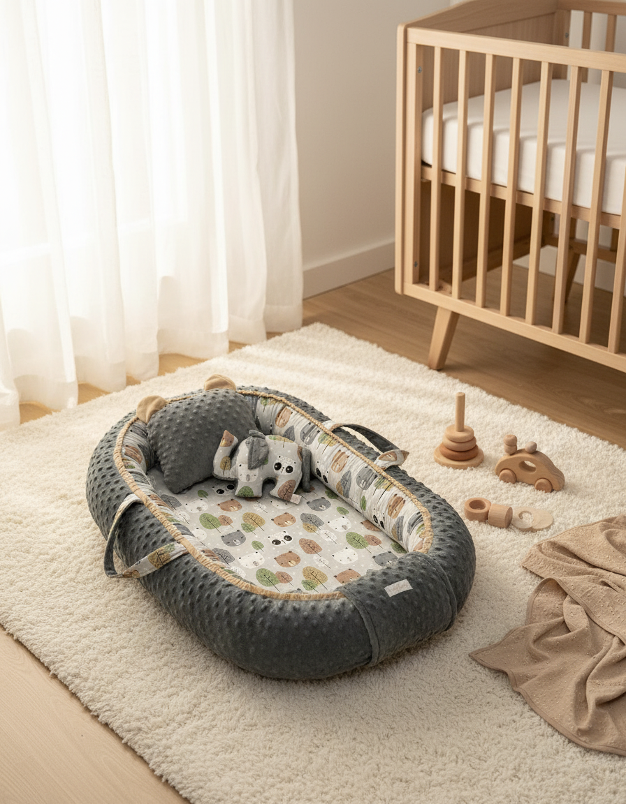 Handmade Baby Nest – Bear Buddies | Newborn Lounger for Crib