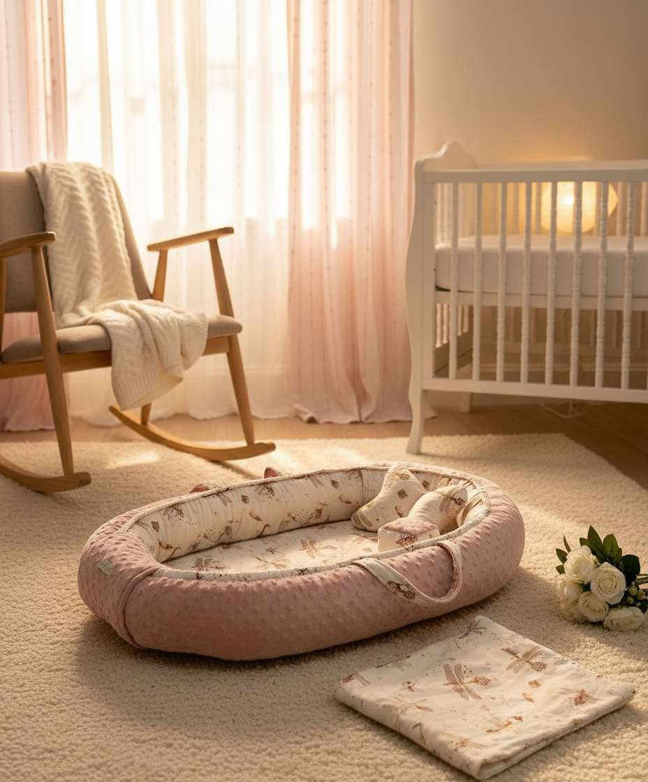 Handmade Baby Nest – Winged Keys | Newborn Lounger for Crib