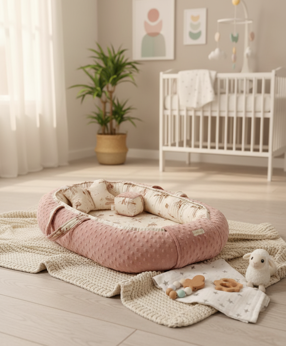Handmade Baby Nest – Winged Keys | Newborn Lounger for Crib