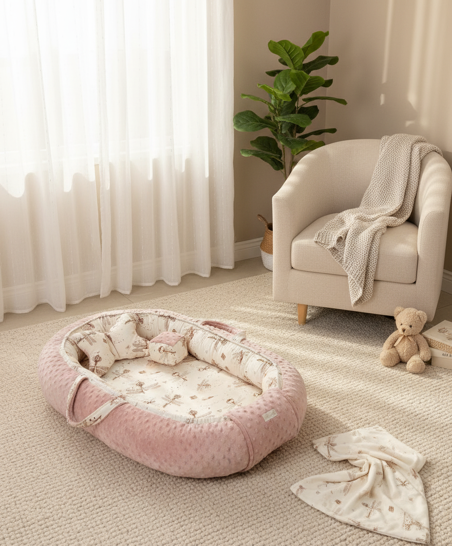 Handmade Baby Nest – Winged Keys | Newborn Lounger for Crib