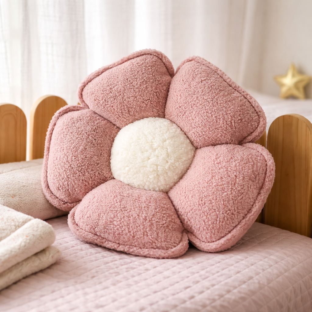 Swan Nursery Pillow with Ruffles – Luxury Baby Girl Decorative Cushion