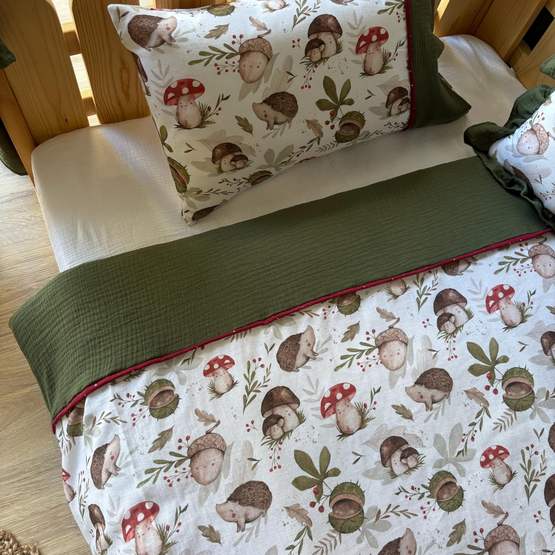 Muslin bed set , kids duvet cover, toddler bedding set muslin quilt cover and pillowcase