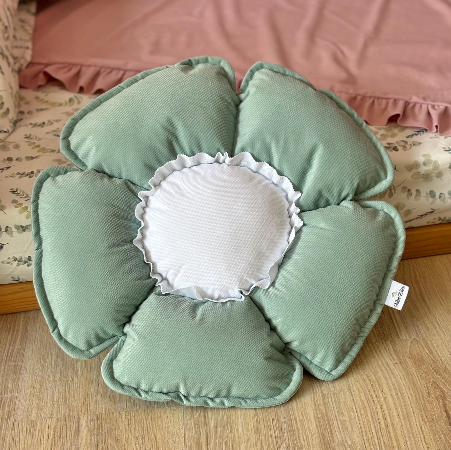 Kids Decorative Butterfly Pillow, Kids Room Decor Cushion with ruffles, Romantic Themed Children's Room, Handmade Flower Pillow