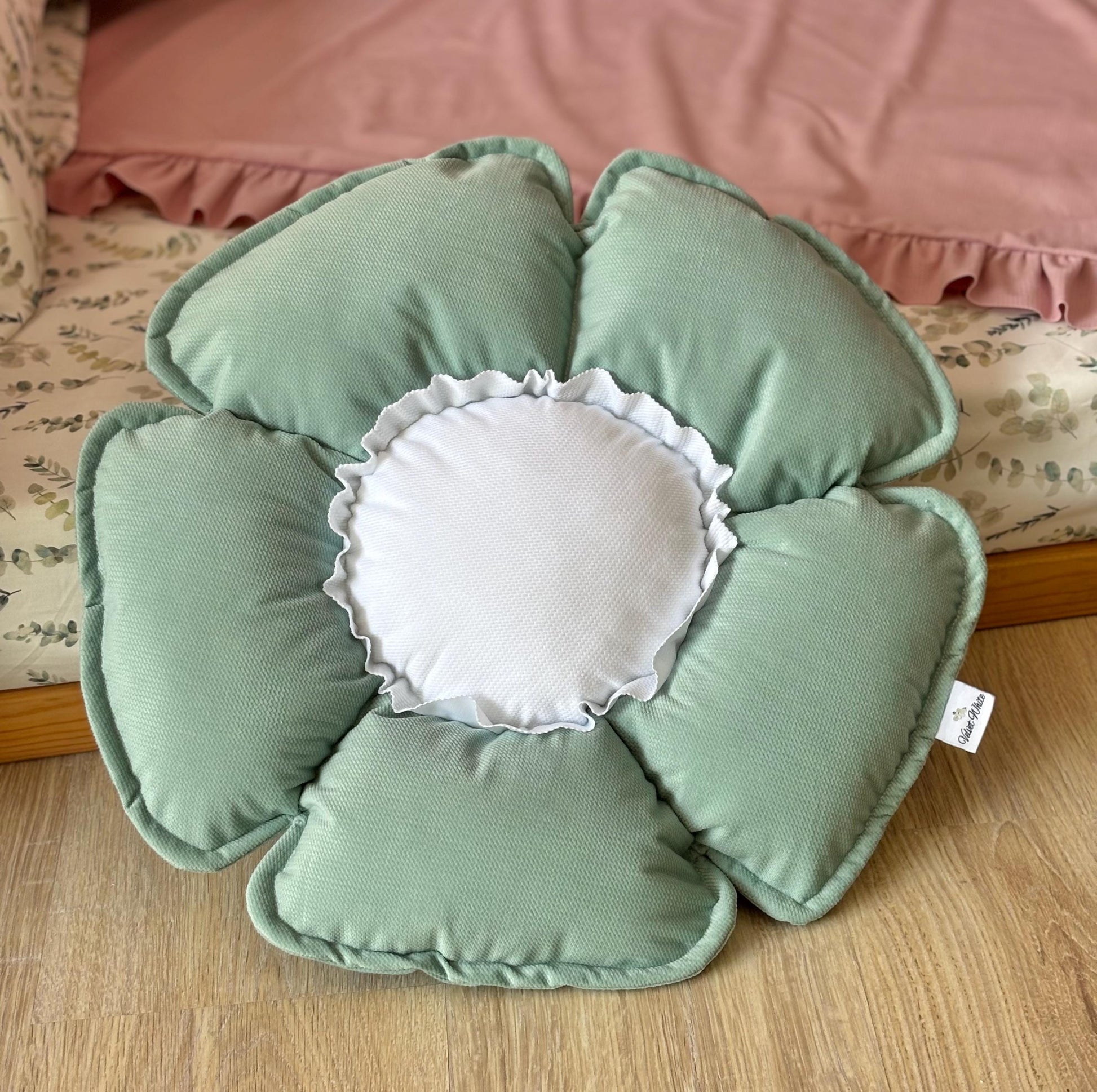 Kids Decorative Butterfly Pillow, Kids Room Decor Cushion with ruffles, Romantic Themed Children's Room, Handmade Flower Pillow