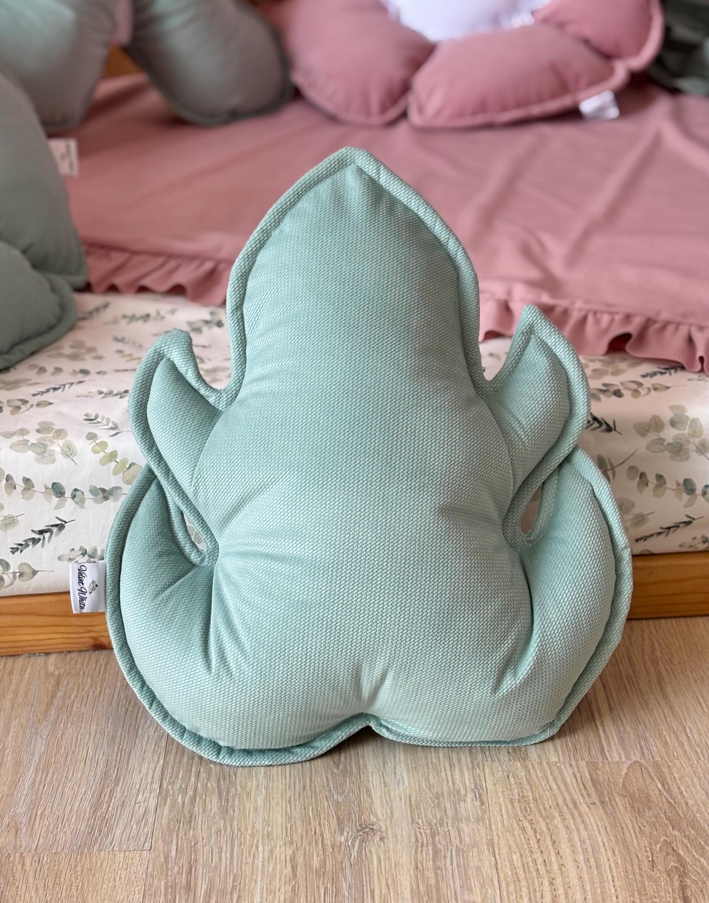 Kids Decorative Butterfly Pillow, Kids Room Decor Cushion with ruffles, Romantic Themed Children's Room, Handmade Flower Pillow