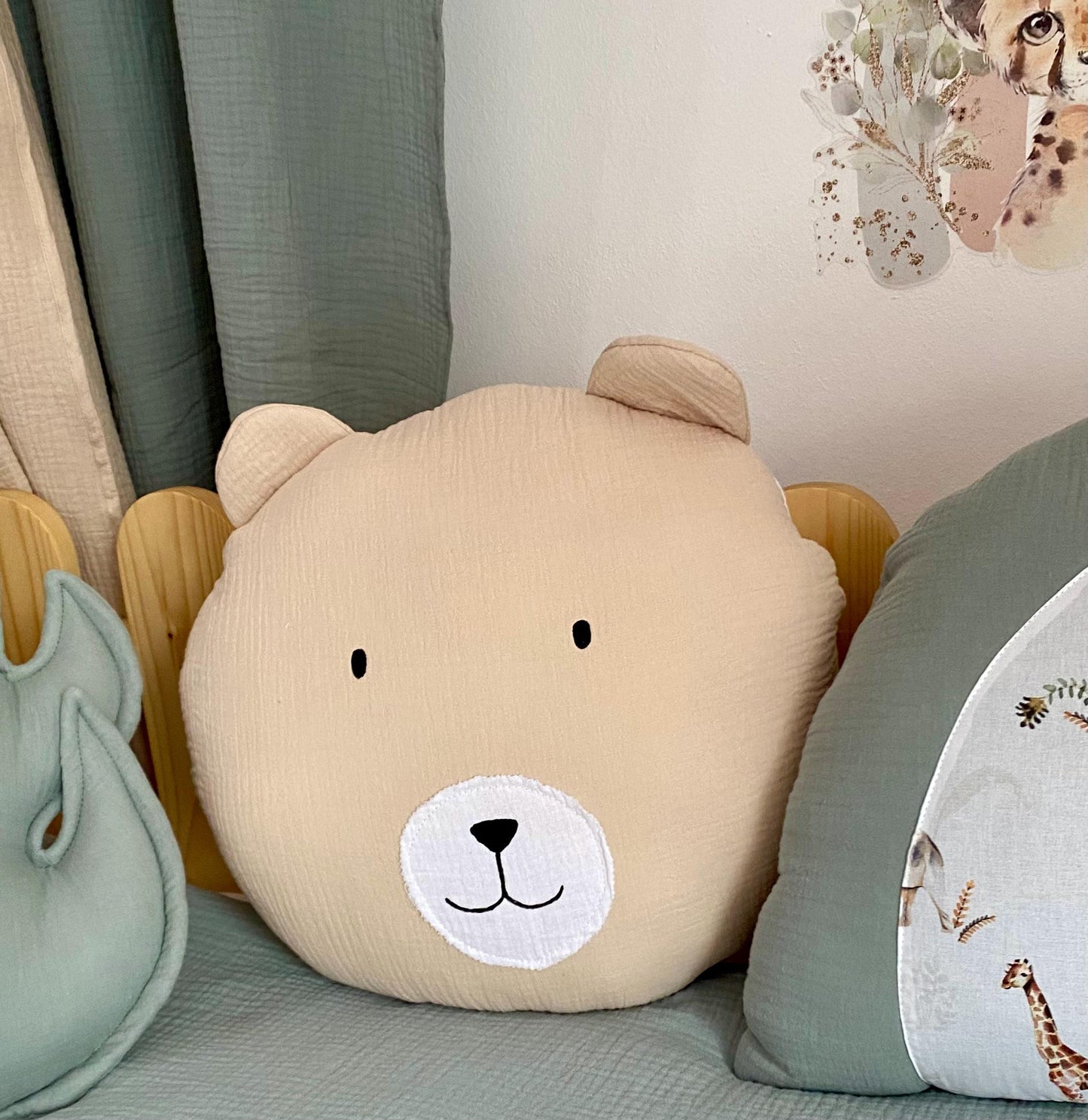 Kids Decorative Lion Pillow, Safari Themed Children's Room